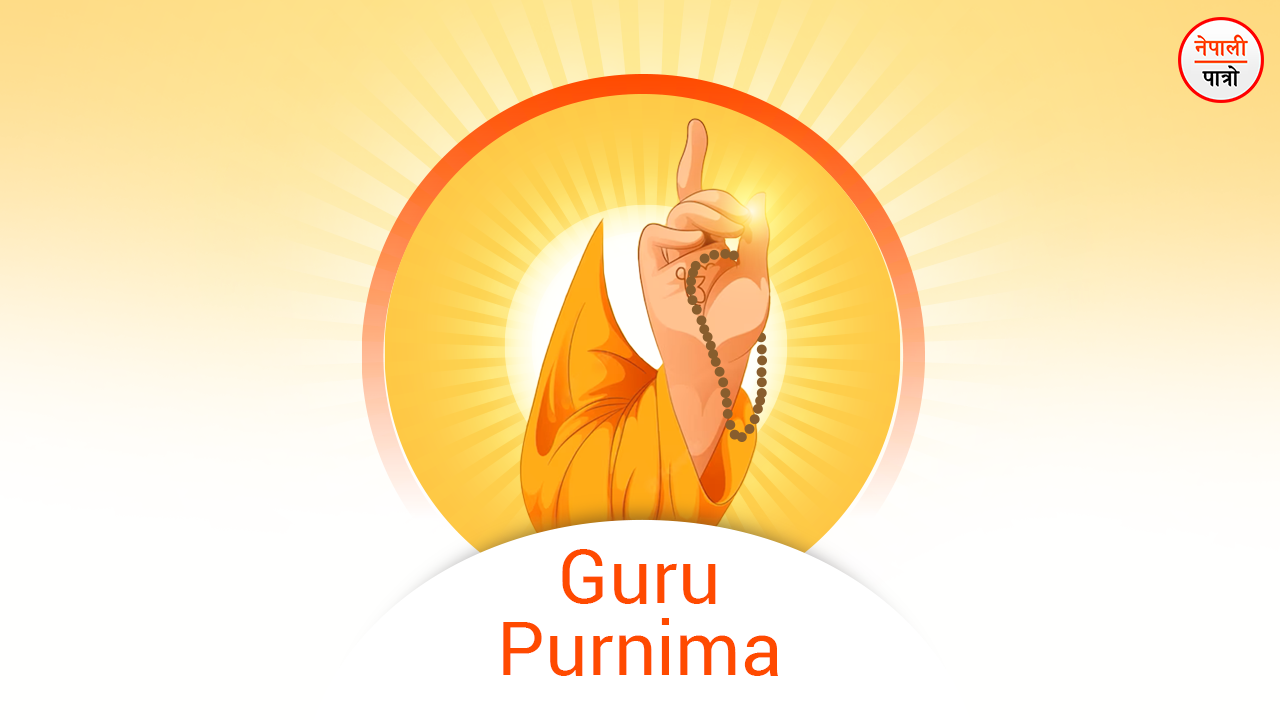 Poster guru purnima with hand Royalty Free Vector Image